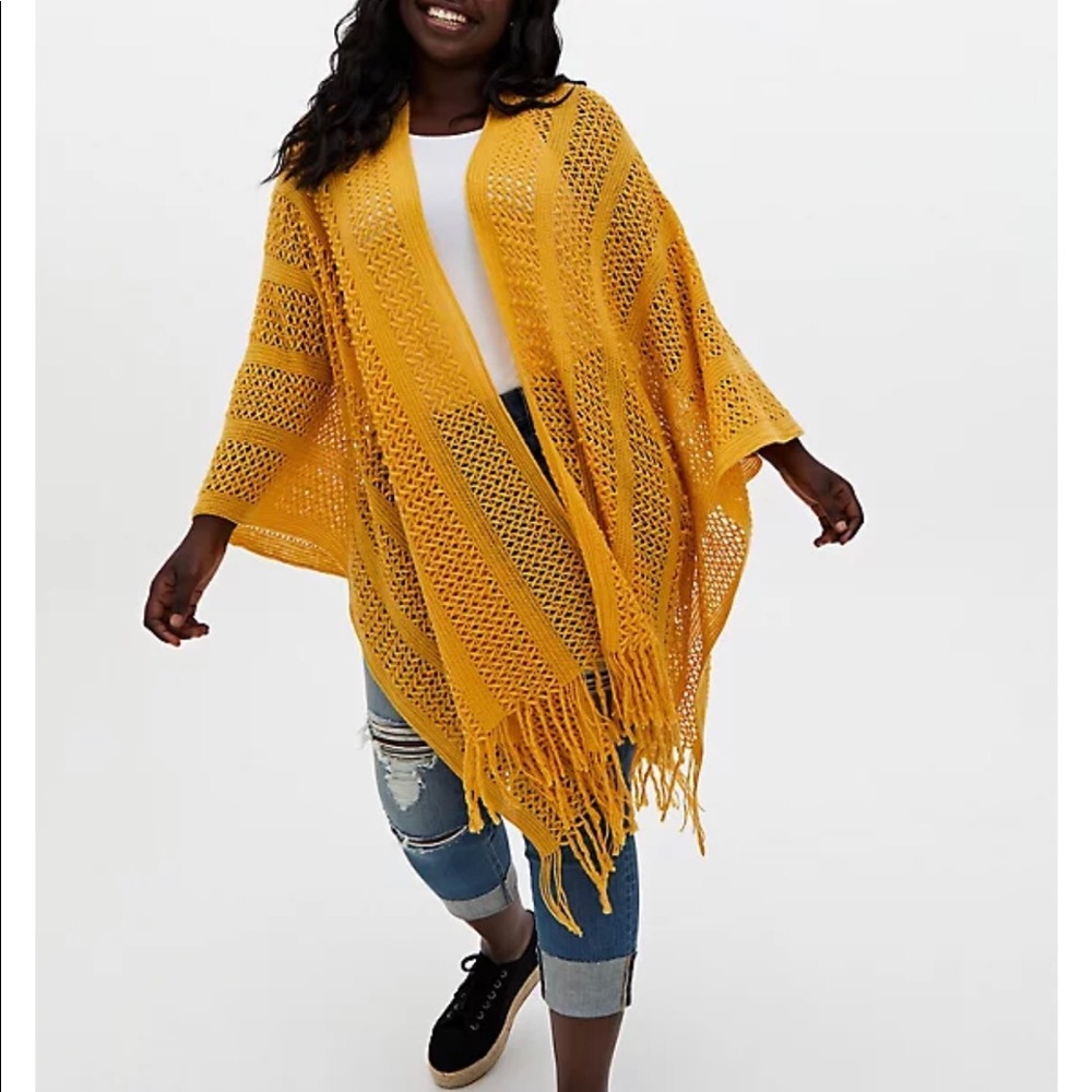 Torrid Yellow Ruana NWOT 5/6 OBO